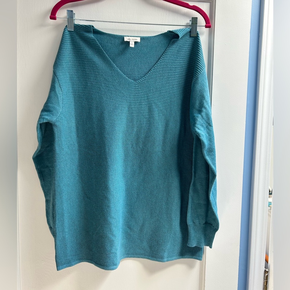 Ella Moss Blue V-Neck Sweater NWOT